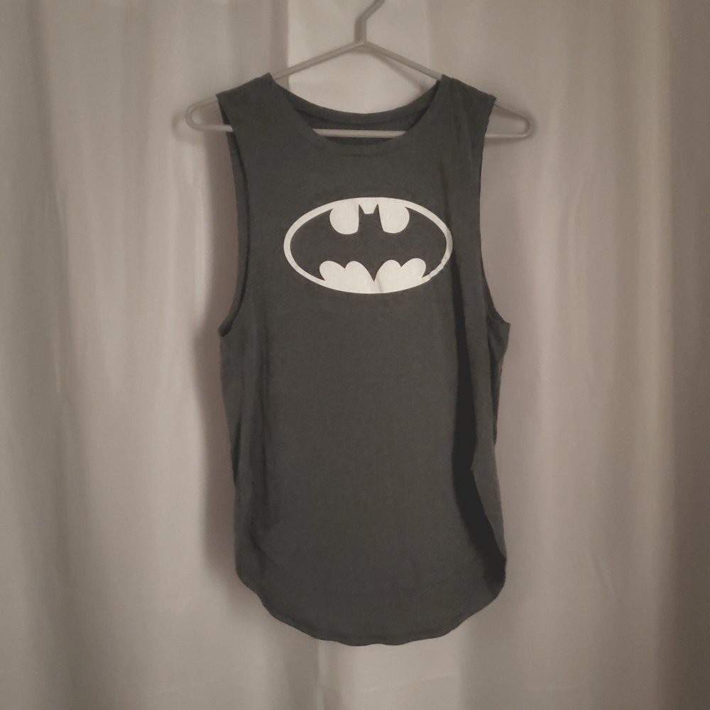 Gray Glow-in-the-Dark Batman Tank Top with Bat Logo - Picture 4 of 5
